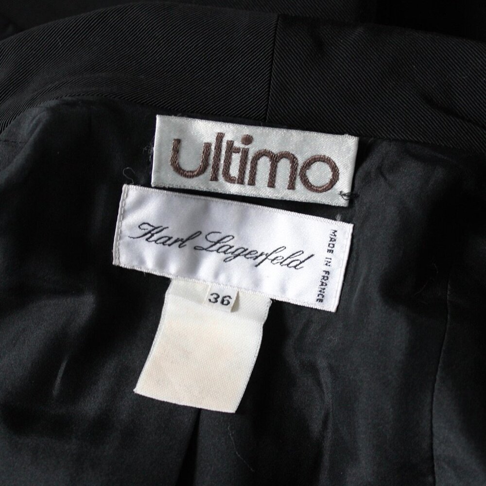 KARL LAGERFELD Runway Vintage '93 Tailored Black & White Blazer Size 36 / Small - Picture 2 of 10
